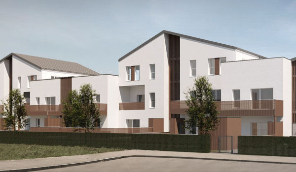 Construction de 24 logements à Blénod-lès-Pont-à-Mousson, projet en chantier en 2021